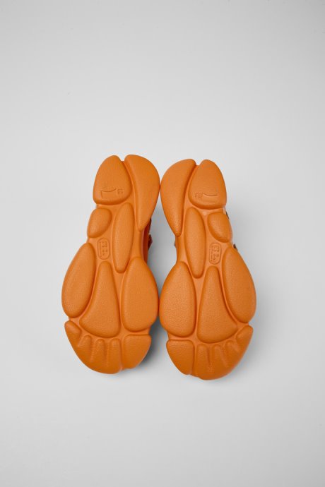 Karst Orange And Brown Textile Shoes For Women Exclusive Camper