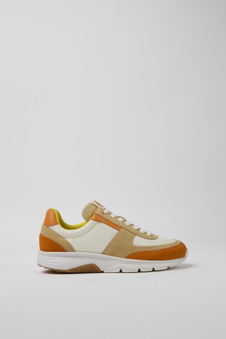 Drift White Beige And Orange Nubuck Sneakers For Women Camper New Arrivals