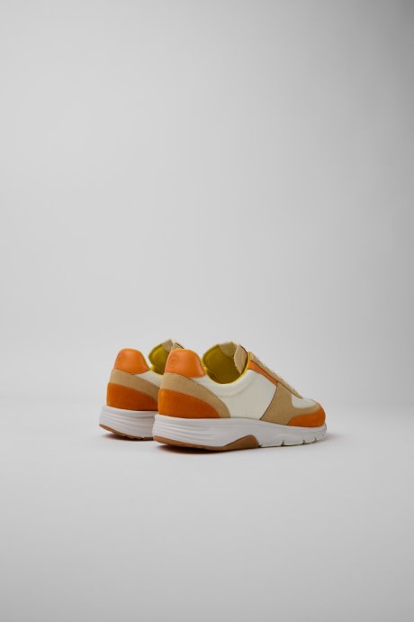 Drift White Beige And Orange Nubuck Sneakers For Women Camper New Arrivals