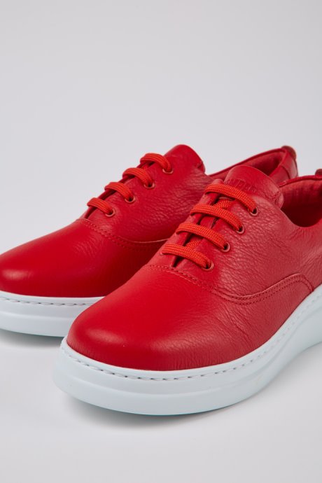 Design Runner Up Red Leather Sneakers For Women Camper