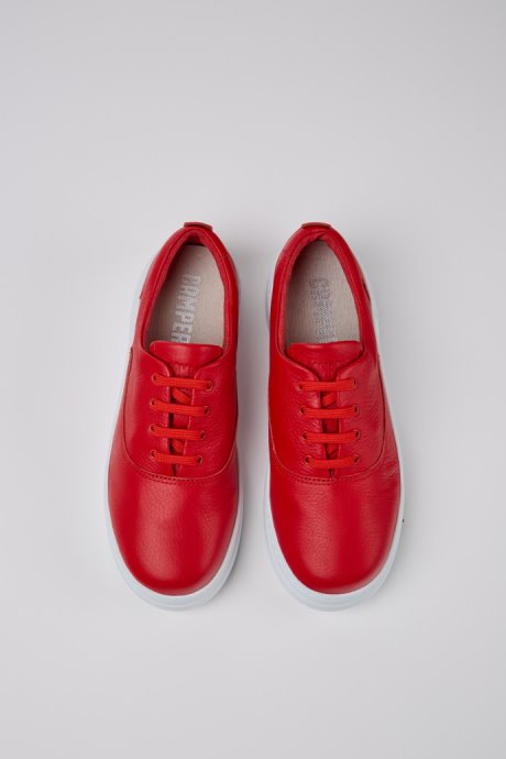 Design Runner Up Red Leather Sneakers For Women Camper