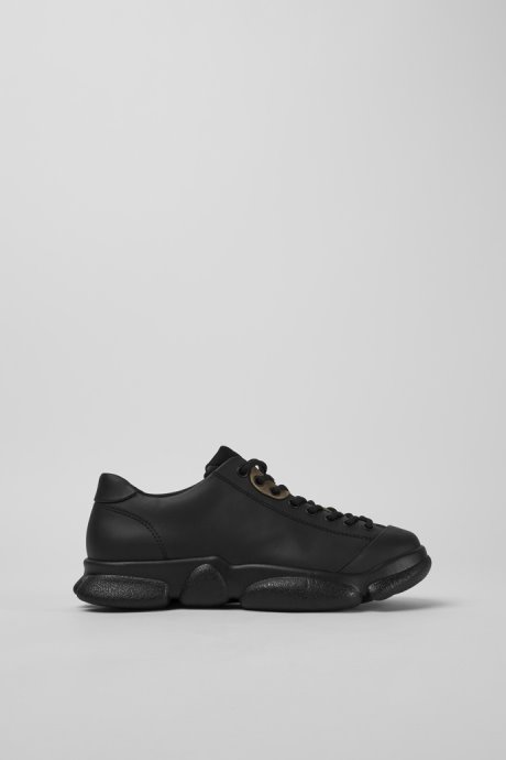 Design Karst Black Leather Shoes For Women Camper