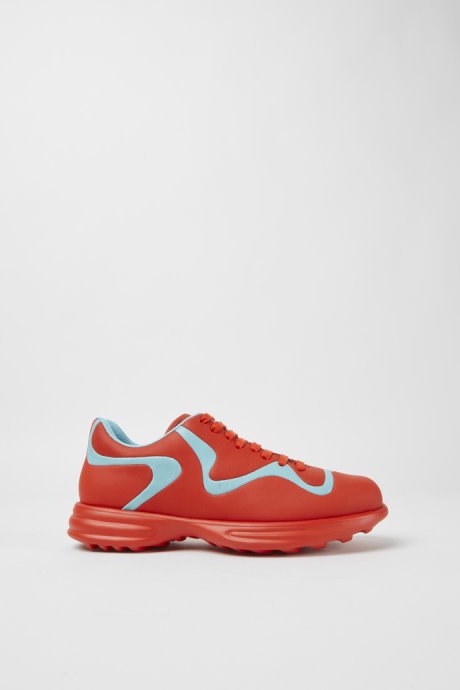 Camper Twins Red And Turquoise Leather Lace-Up Sneakers New Arrivals