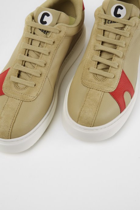 Camper Design Runner K21 Beige Suede And Leather Sneakers