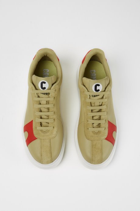Camper Design Runner K21 Beige Suede And Leather Sneakers