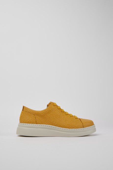 Camper Design Runner Up Yellow-Beige Leather Sneakers