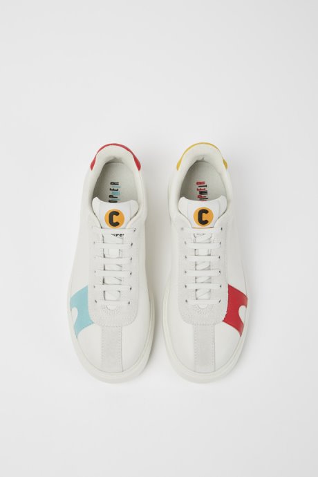 Twins White Suede And Leather Sneakers Camper New Arrivals