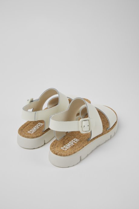 Oruga White Leather Sandals For Women Camper New Arrivals