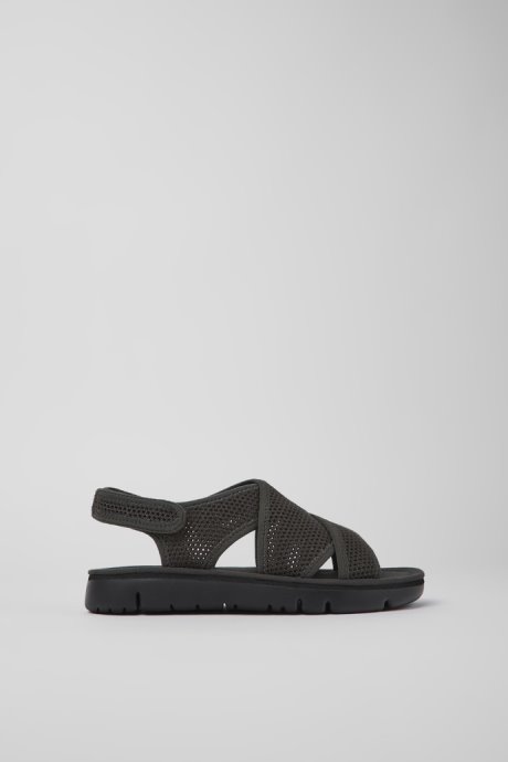 Oruga Dark Gray Textile Sandals For Women Exclusive Camper