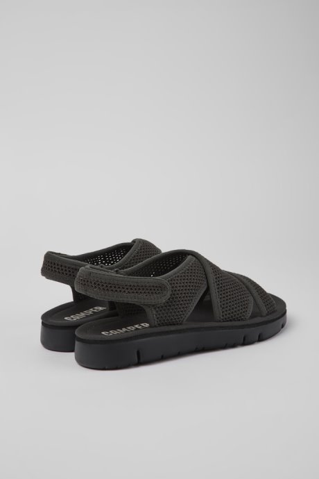 Oruga Dark Gray Textile Sandals For Women Exclusive Camper