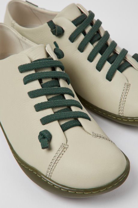 Camper Peu Gray Leather Shoes For Women New Arrivals
