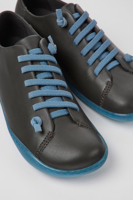 Peu Dark Gray And Blue Leather Shoes For Women Exclusive Camper