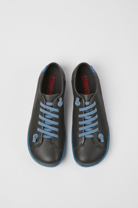 Peu Dark Gray And Blue Leather Shoes For Women Exclusive Camper