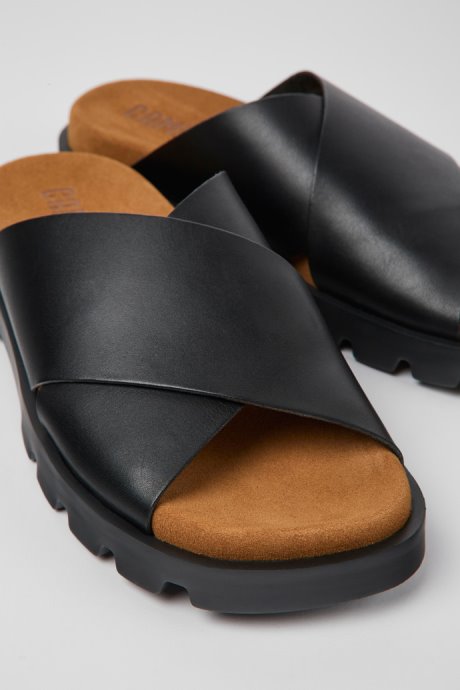 Brutus Sandal Black Leather Sandals For Women Camper New Arrivals