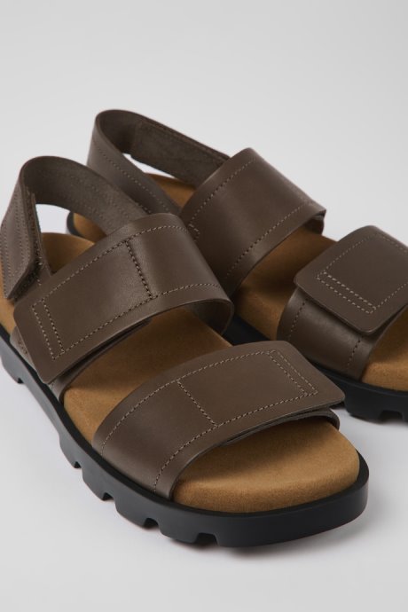 Camper Brutus Sandal Brown Leather Sandals For Women New Arrivals