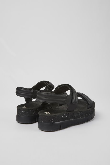Camper Oruga Up Black Leather Sandals For Women New Arrivals