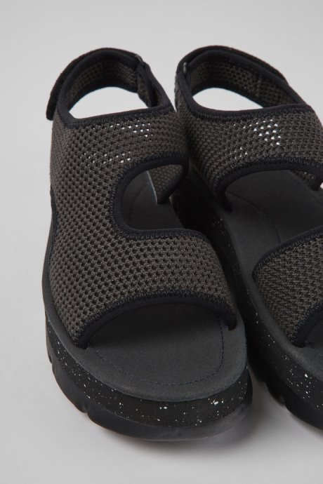 Camper Design Oruga Up Gray Textile Sandals For Women