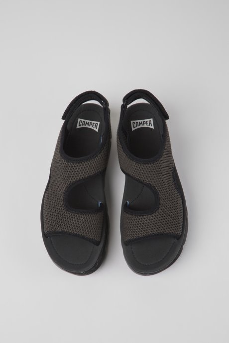 Camper Design Oruga Up Gray Textile Sandals For Women