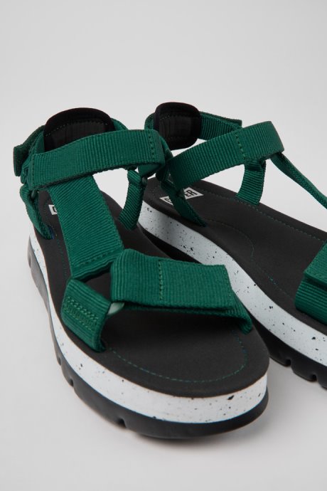 Oruga Up Green Textile Sandals For Women Exclusive Camper