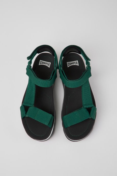 Oruga Up Green Textile Sandals For Women Exclusive Camper