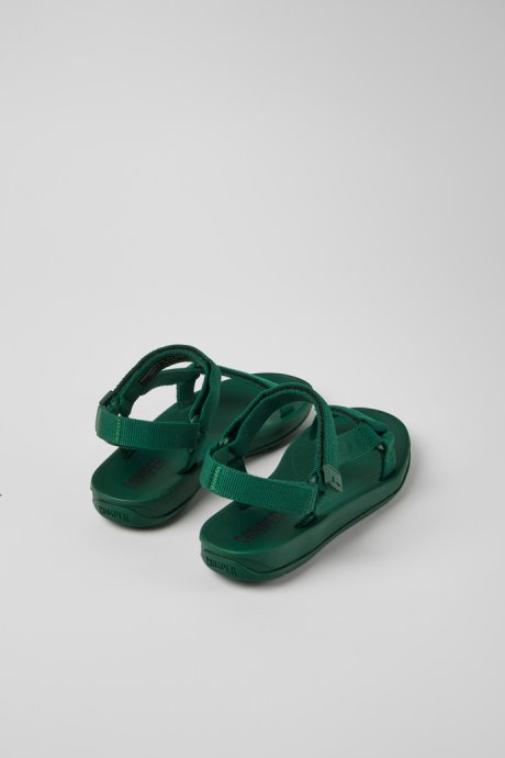 Design Match Green Textile Sandals For Women Camper