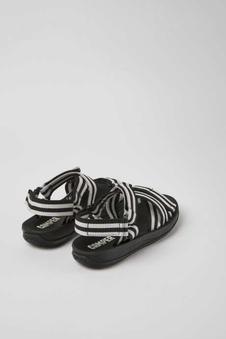 Match Black And White Textile Sandals For Women Camper New Arrivals
