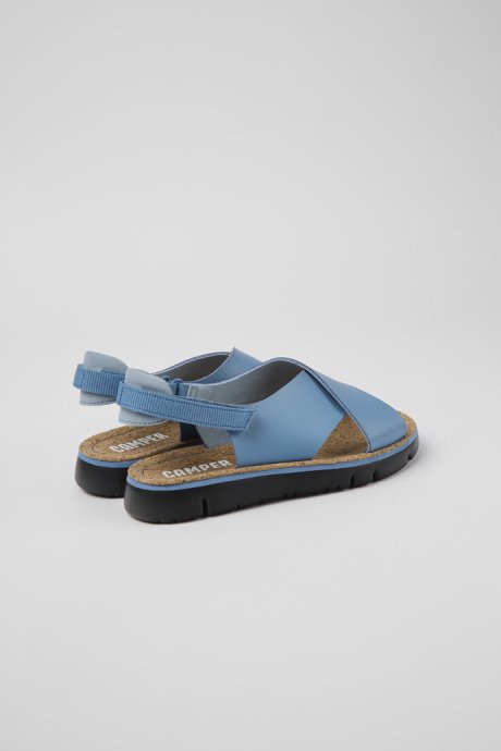 Design Oruga Blue Leather And Textile Sandals For Women Camper