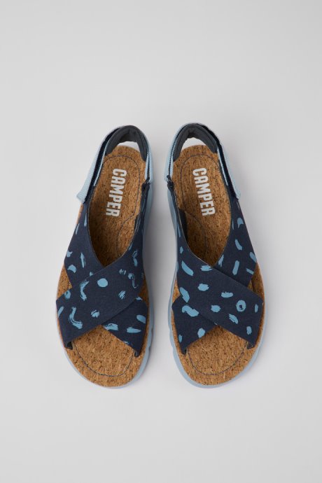 Design Oruga Multicolored Nubuck And Textile Sandals For Women Camper