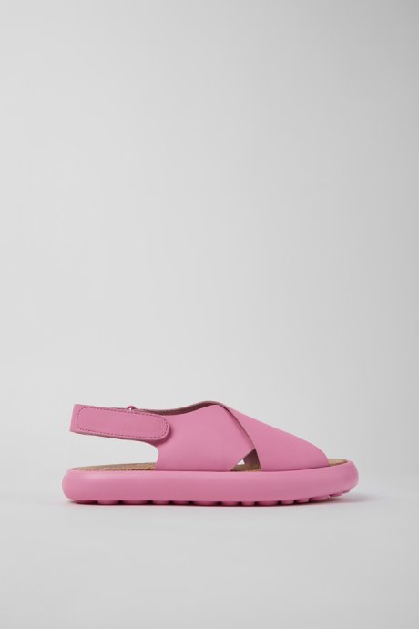 Design Pelotas Flota Pink Leather Sandals For Women Camper