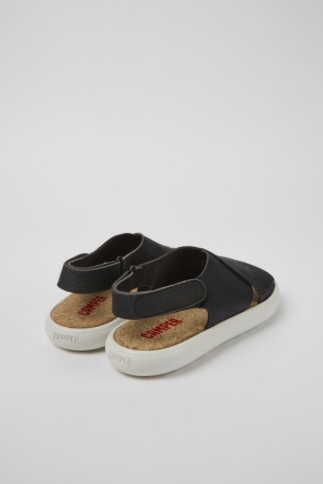 Camper Design Pelotas Flota Black And White Leather Sandals For Women