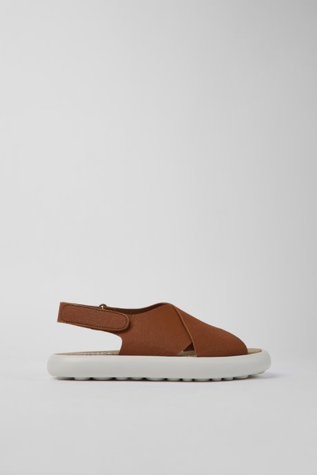 Exclusive Camper Pelotas Flota Brown And White Leather Sandals For Women