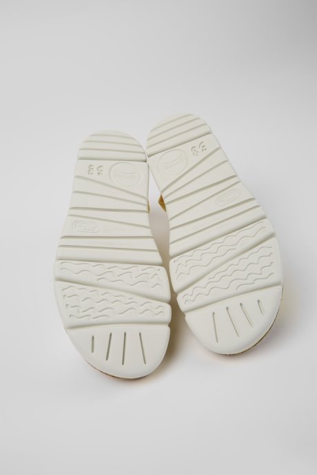 Camper Twins White And Yellow Leather And Textile Sandals For Women New Arrivals