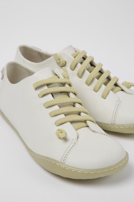 Peu White Leather Shoes For Women Exclusive Camper