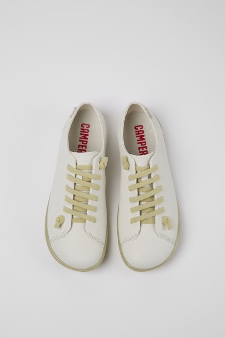 Peu White Leather Shoes For Women Exclusive Camper