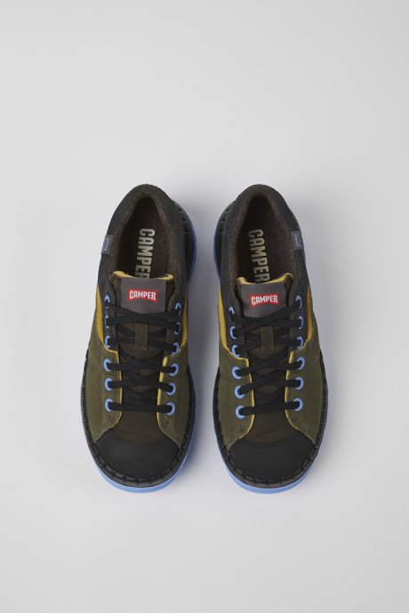 Design Teix Green And Gray Recycled Textile Shoes For Women Camper