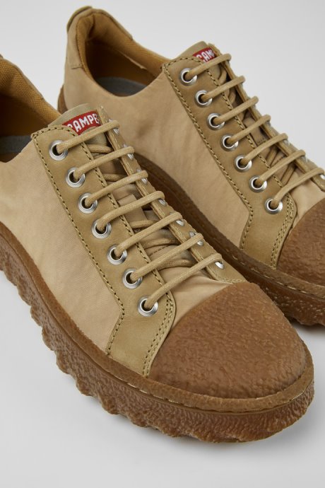 Exclusive Camper Ground Michelin Beige Textile And Leather Shoes For Women
