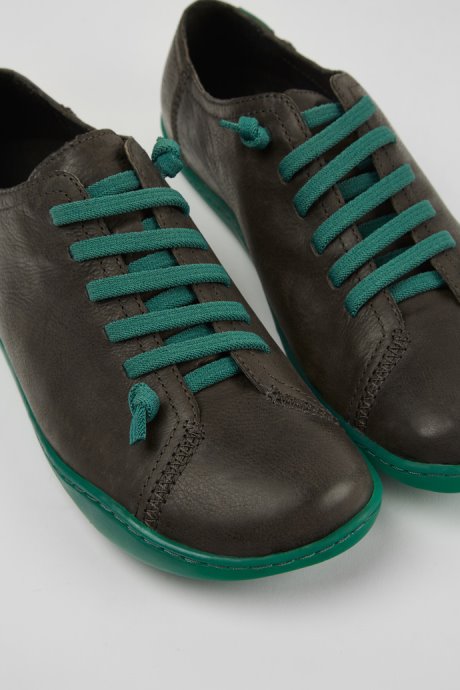 Peu Gray Leather Shoes For Women Exclusive Camper