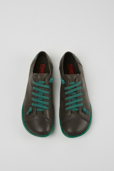 Peu Gray Leather Shoes For Women Exclusive Camper