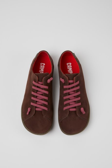Camper Peu Brown Nubuck Shoes For Women New Arrivals