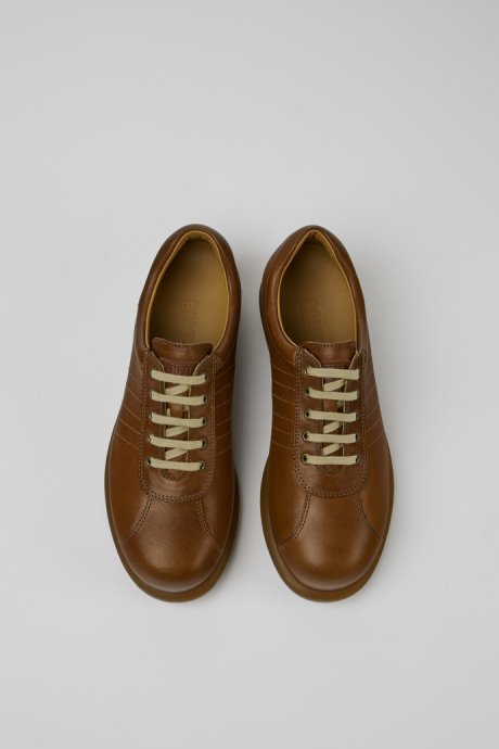 Exclusive Camper Pelotas Brown Leather Sneakers For Women