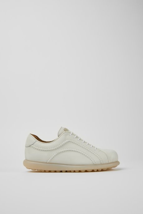 Camper Pelotas White Non-Dyed Leather Sneakers For Women New Arrivals