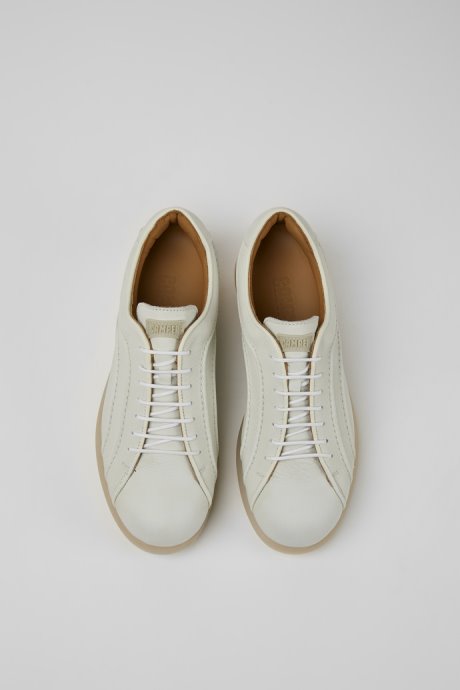 Camper Pelotas White Non-Dyed Leather Sneakers For Women New Arrivals