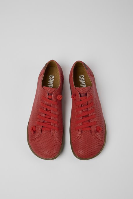Peu Red Leather Shoes For Women Exclusive Camper