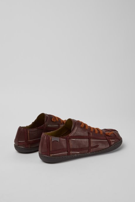 Camper Design Twins Burgundy Leather Shoes For Women