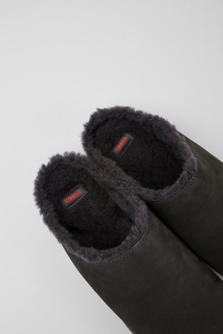 Camper Peu Dark Grey Nubuck Shoes For Women New Arrivals