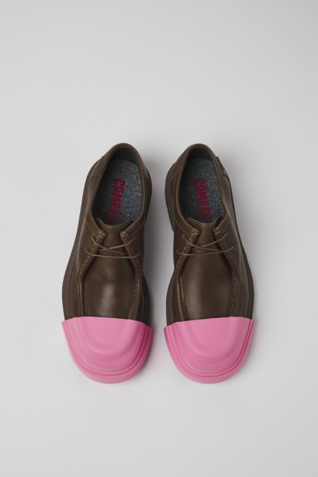 Junction Brown Leather Shoes For Women Camper New Arrivals