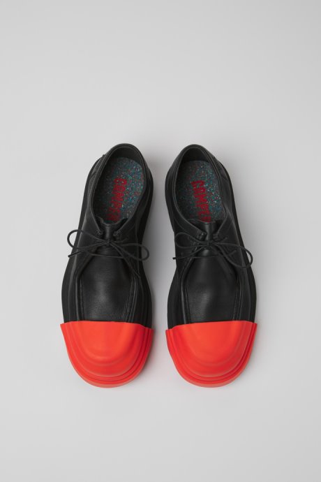 Camper Junction Black Leather Shoes For Women New Arrivals