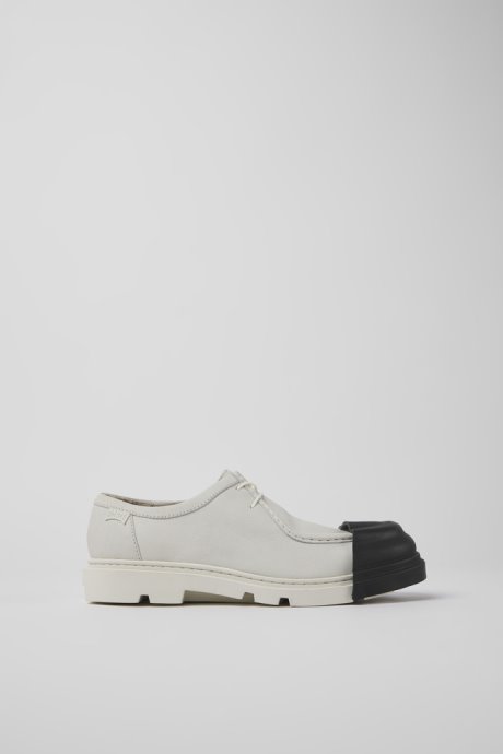 Camper Junction White Non-Dyed Leather Shoes For Women New Arrivals
