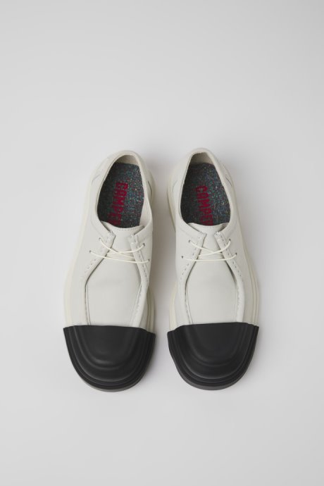 Camper Junction White Non-Dyed Leather Shoes For Women New Arrivals