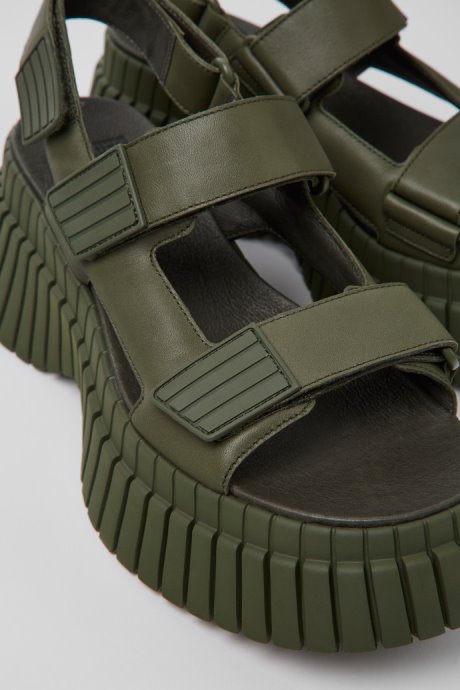Bcn Green Leather Sandals For Women Camper New Arrivals